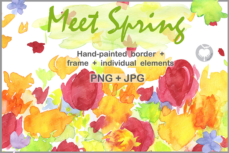 Hand-painted border Meet Spring