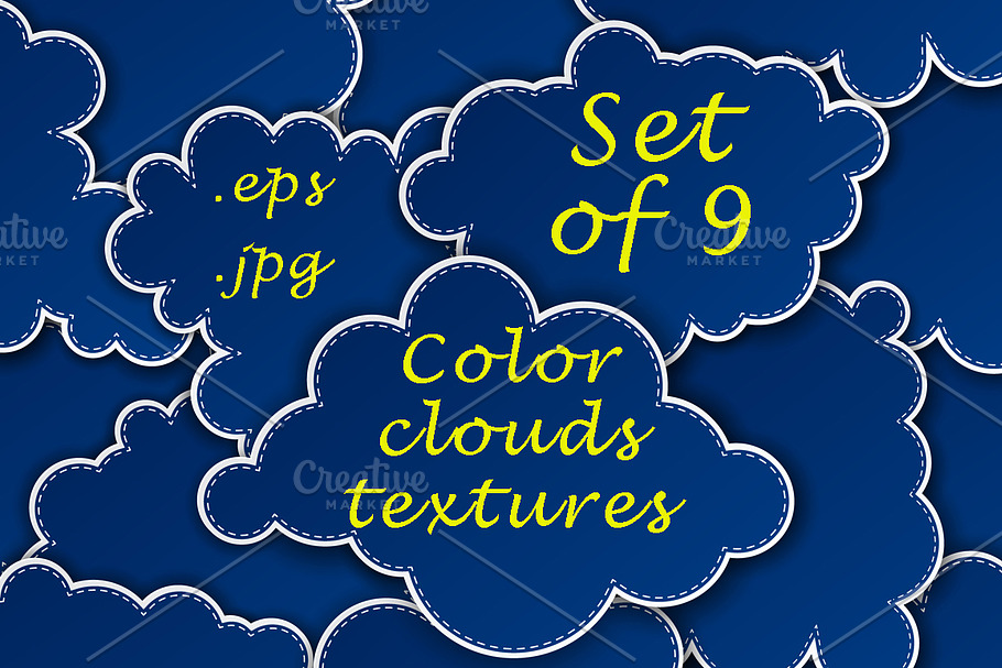 Set of color clouds textures in Textures - product preview 8