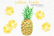 Watercolor Clip Art - Yellow Fruit