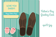 Father's day greeting card. vector