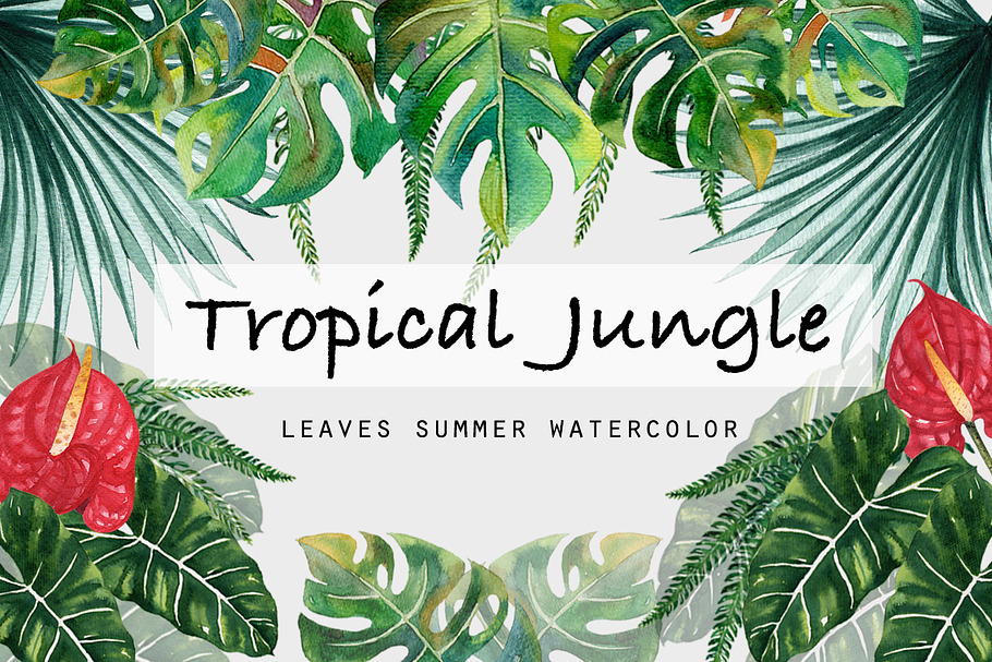 Tropical Jungle Leaves- Summertime