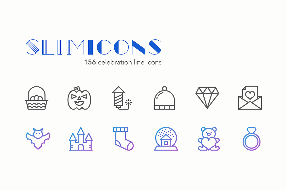 Celebration Line Icons - Slimicons