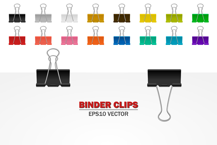  Binder clips. in Objects - product preview 8