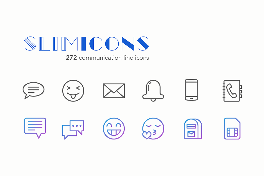 Communication Line Icons - Slimicons