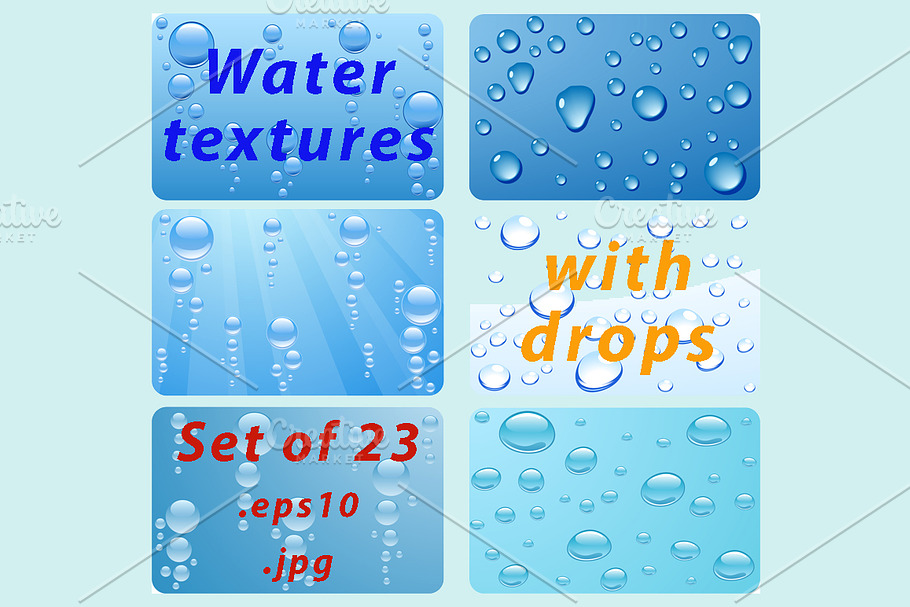 Water textures with drops in Textures - product preview 8