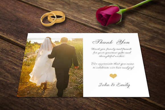 Wedding Thank You Card Template PSD in Postcard Templates - product preview 1