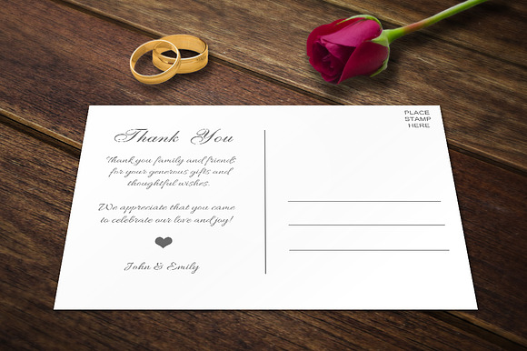Wedding Thank You Card Template PSD in Postcard Templates - product preview 2