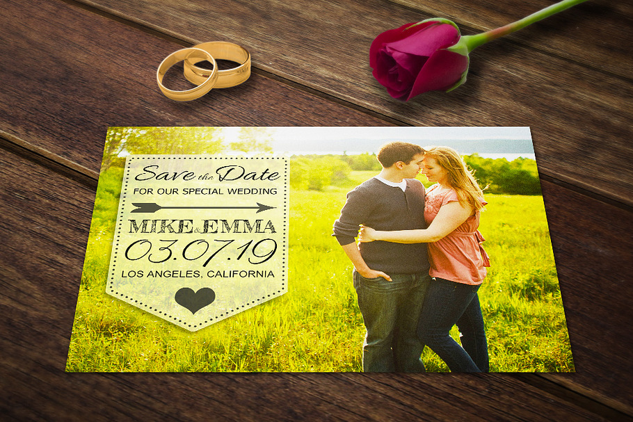 Save the Date Card Postcard Template