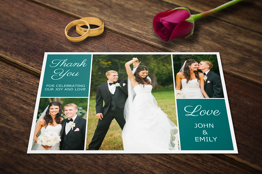 Wedding Thank You Postcards Template in Postcard Templates - product preview 8