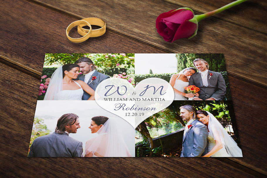 Wedding Templates Wedding Card Photo in Postcard Templates - product preview 8