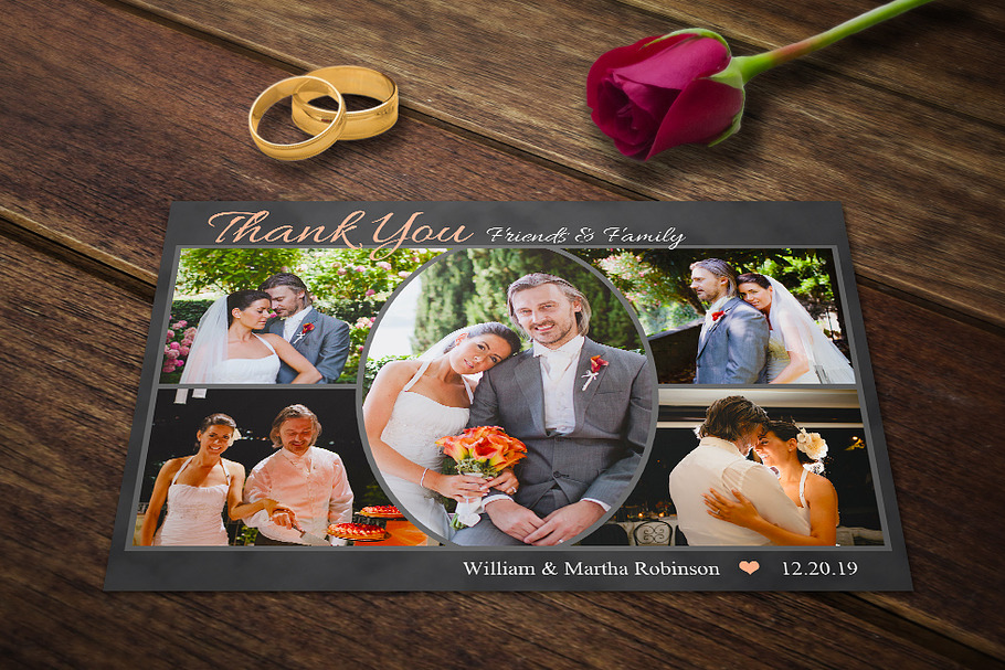 Wedding Thank You Cards Template PSD in Postcard Templates - product preview 8