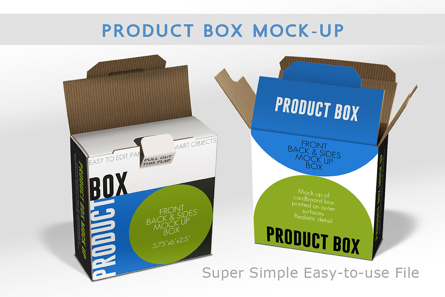 Box with Tab Lock Recycled Cardboard in Product Mockups - product preview 8