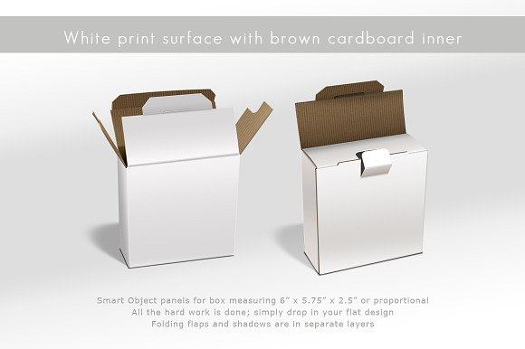 Box with Tab Lock Recycled Cardboard in Product Mockups - product preview 2