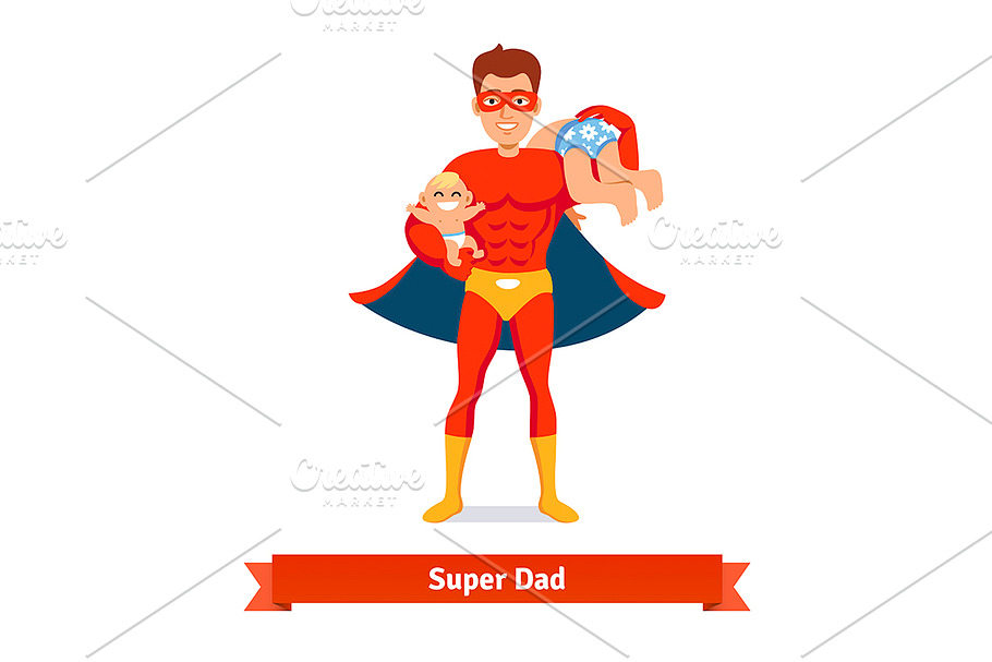 Superhero dad concept