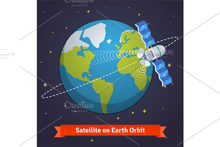 Telecommunication satellite in Illustrations - product preview 8