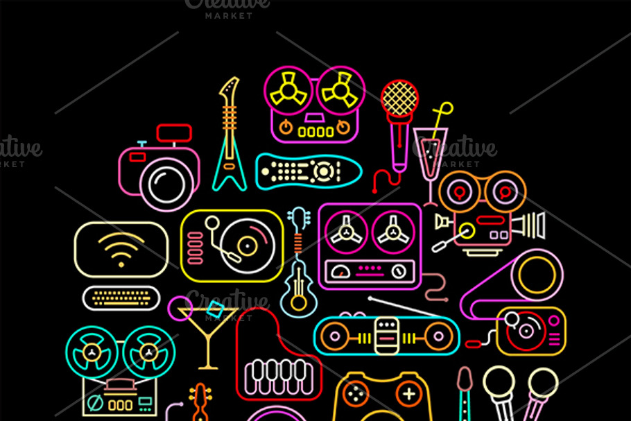 Home Electronics Neon in Illustrations - product preview 8