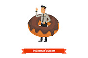 Cartoon policeman's dream