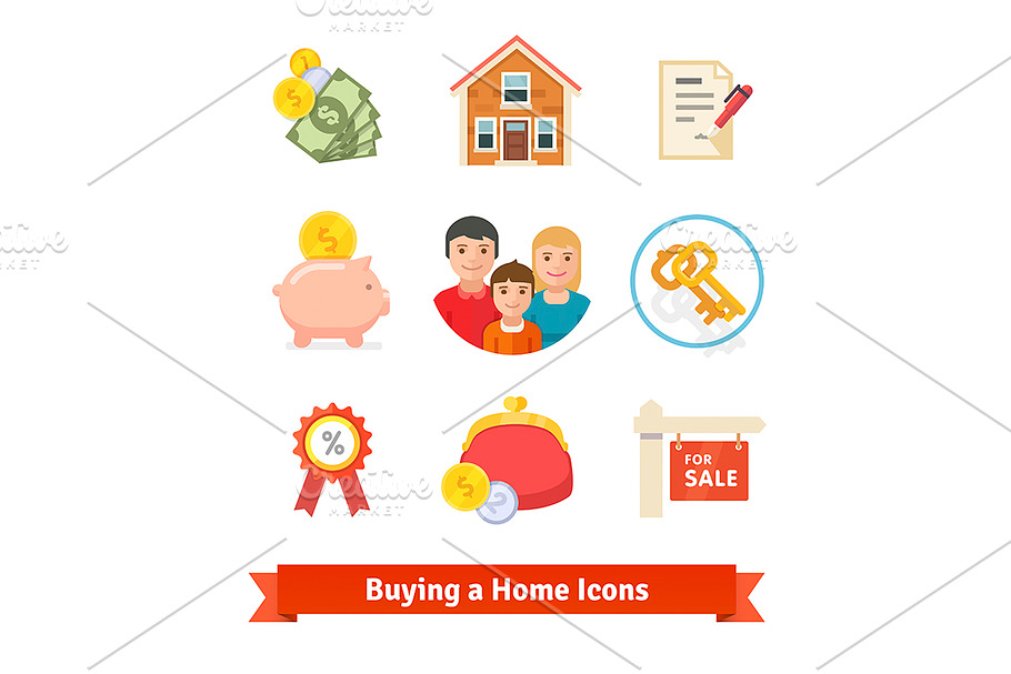 Buying a home icons in Graphics - product preview 8