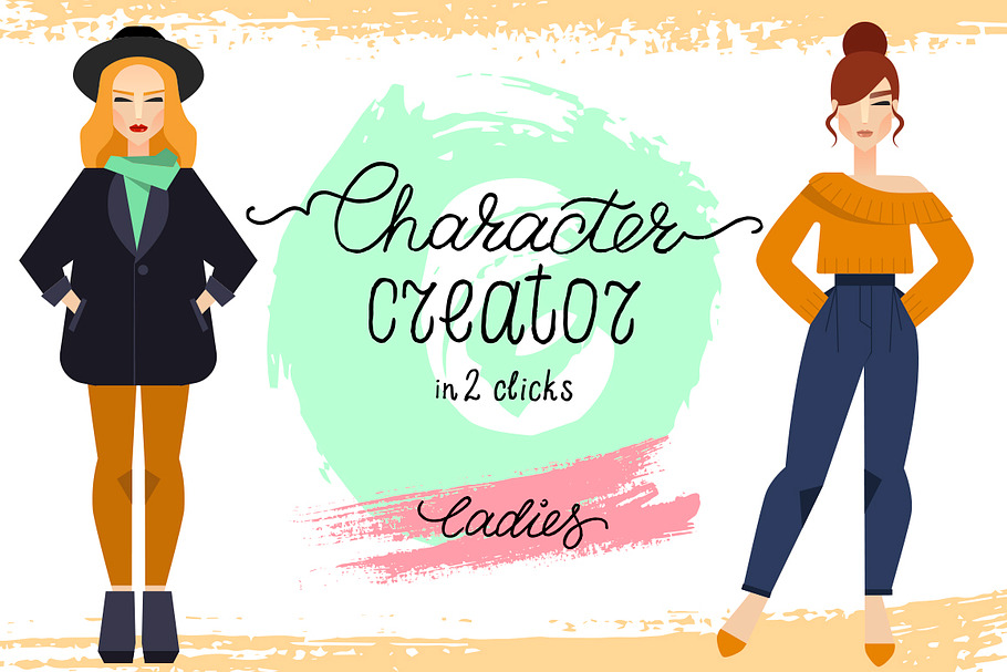 Character creator. Ladies edition. in Illustrations - product preview 8