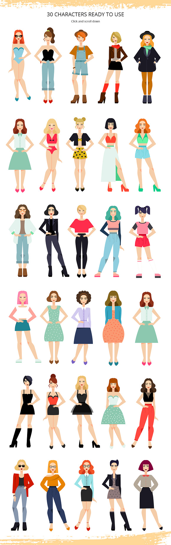 Character creator. Ladies edition. in Illustrations - product preview 1