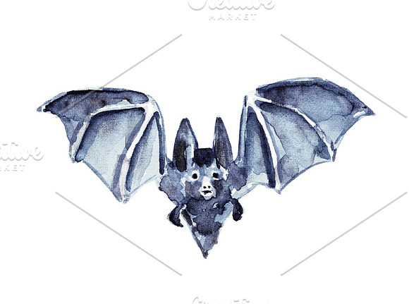 Vampire bats, watercolor/ink/vector in Illustrations - product preview 8