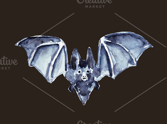 Vampire bats, watercolor/ink/vector in Illustrations - product preview 17