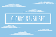 Watercolor Clouds Brush Set