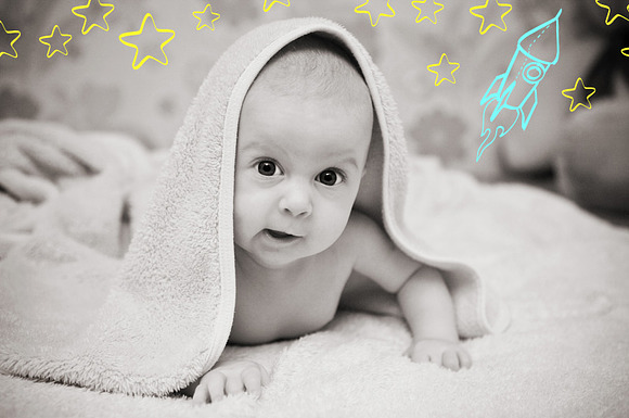 Baby Illustration Overlays in Photoshop Layer Styles - product preview 2