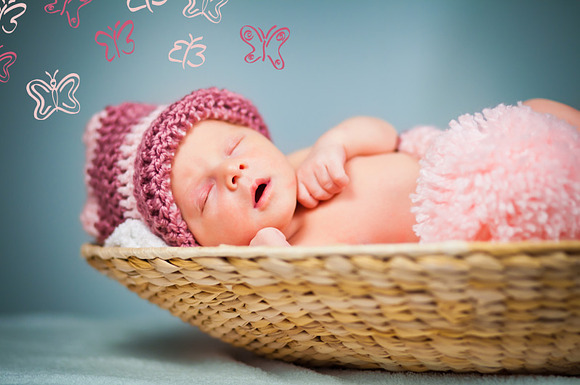 Baby Illustration Overlays in Photoshop Layer Styles - product preview 3