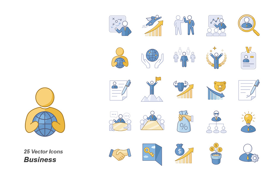Business color vector icons