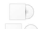 Blank white compact disk with box
