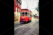 Oil painting, driving tramway