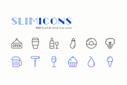 Food & Drink Line Icons - Slimicons