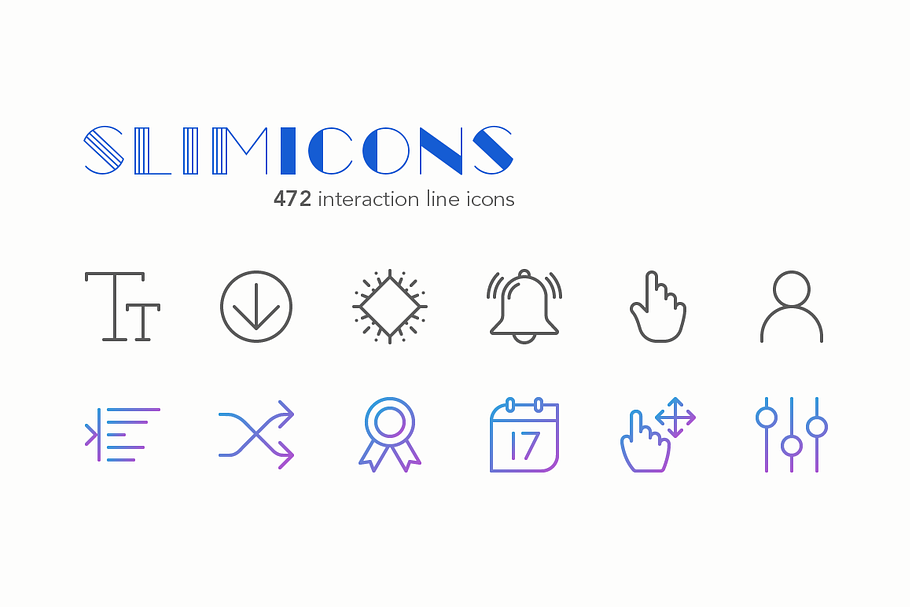Interaction Line Icons - Slimicons