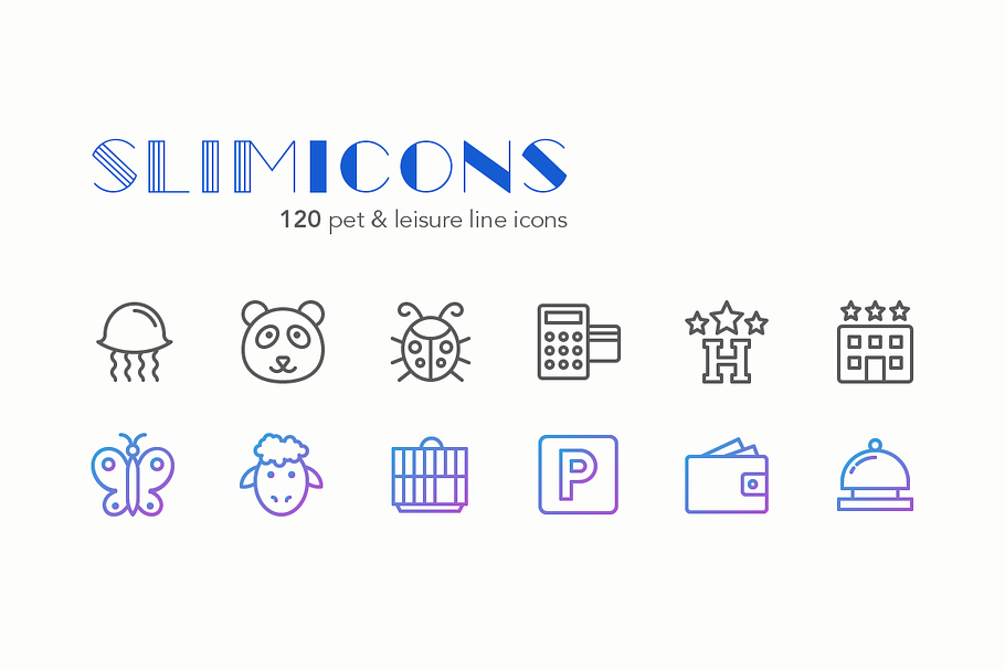 Pet & Leisure Line Icons - Slimicons