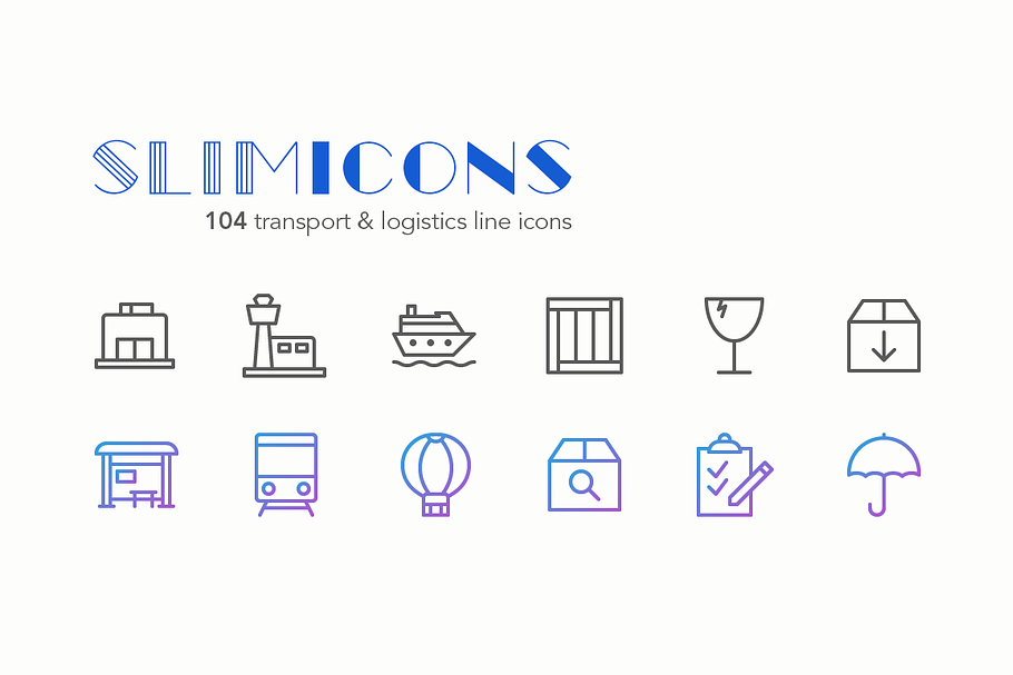 Transport & Logistics Line Icons
