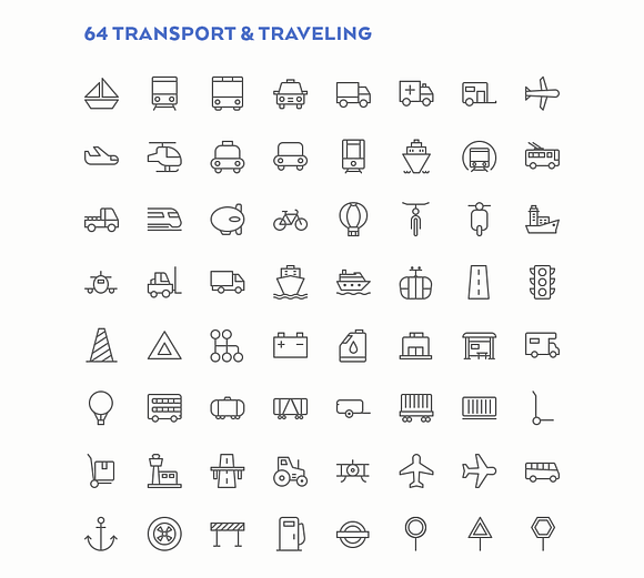 Transport & Logistics Line Icons in Graphics - product preview 2