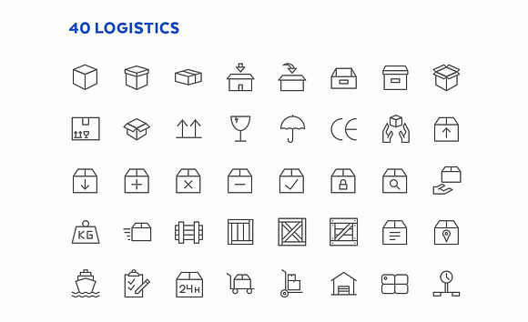 Transport & Logistics Line Icons in Graphics - product preview 3