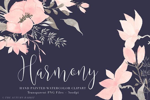 Watercolor Floral Clipart - Harmony