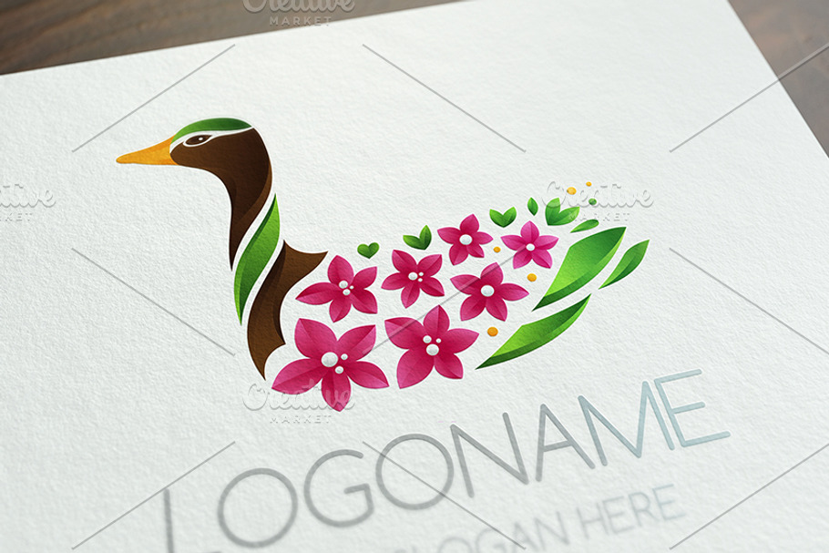 Blooming Duck Logo in Logo Templates - product preview 8