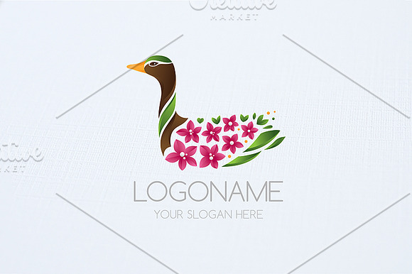 Blooming Duck Logo in Logo Templates - product preview 1