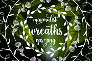 Minimalist botanical wreaths set