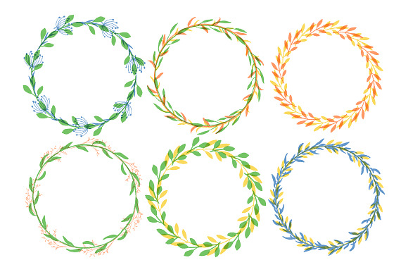 Minimalist botanical wreaths set in Illustrations - product preview 2