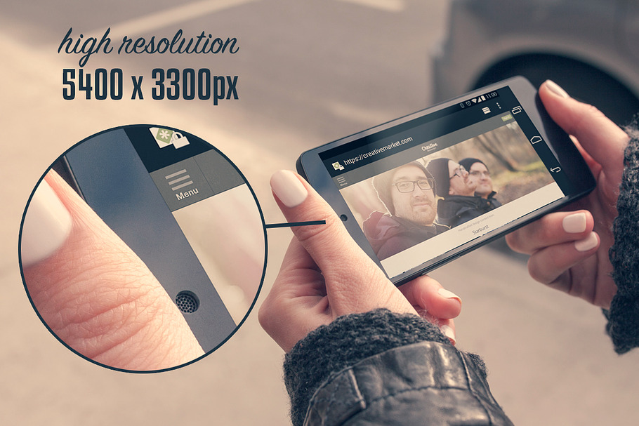 6 Real Photo Android Street Mockups in Mobile & Web Mockups - product preview 8