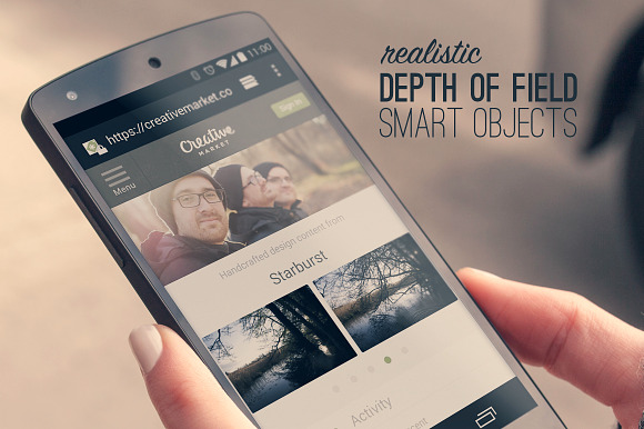 6 Real Photo Android Street Mockups in Mobile & Web Mockups - product preview 1