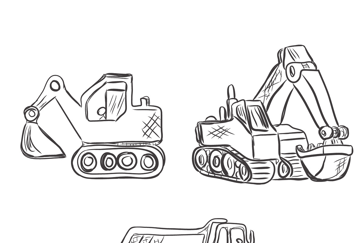 Excavator, construction, lorry in Illustrations - product preview 8