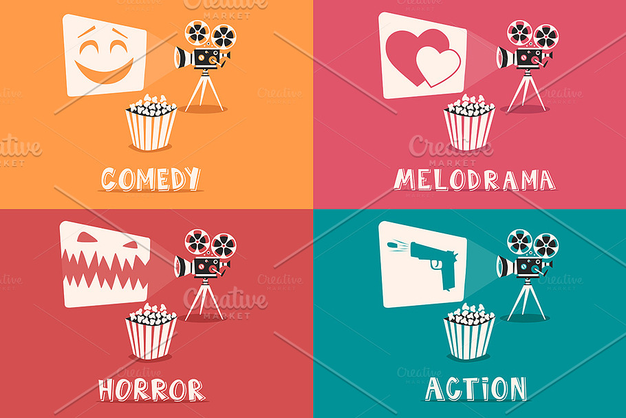 Set of movie genres in Illustrations - product preview 8