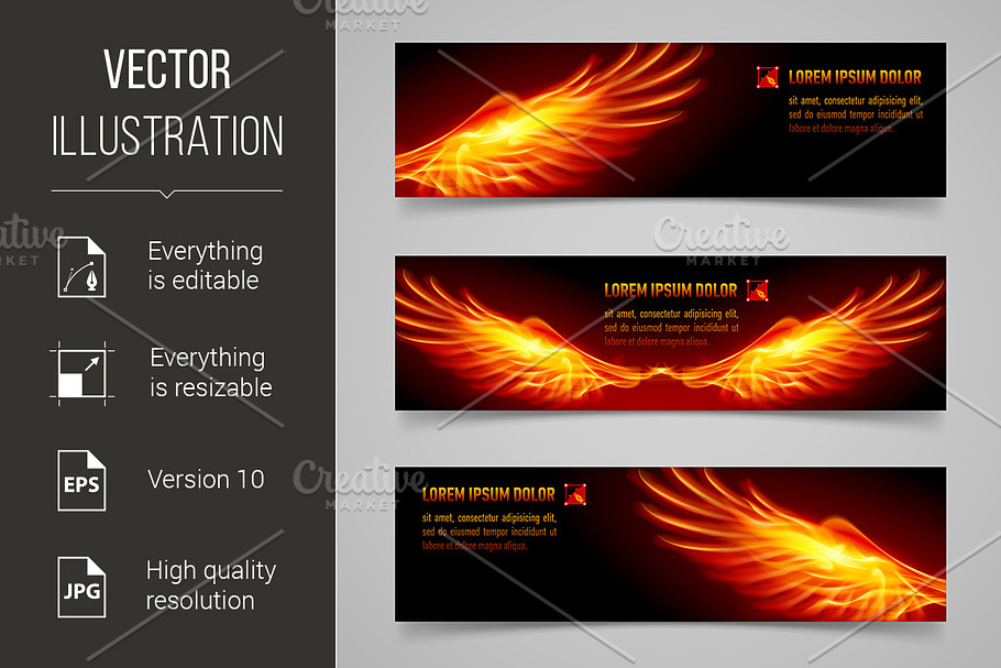 Fire banners in Graphics - product preview 8