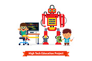Kids are programming huge robot