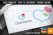 Talk Bubbles Hearts Social Chat Logo